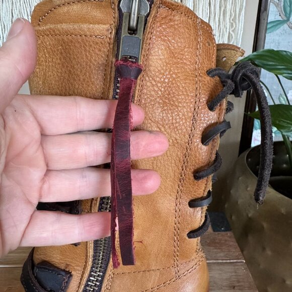 FREEBIRD Cora Genuine Leather Tan Brown Straps Silver Hardware Boots Size 7 - Picture 12 of 17